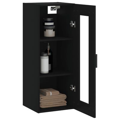 vidaXL Armario de pared negro 34,5x34x90 cm