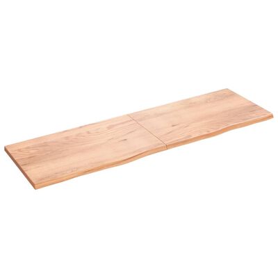 vidaXL Estante pared madera roble tratada marrón claro 200x60x(2-4) cm