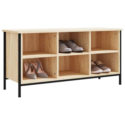 vidaXL Mueble zapatero madera contrachapada roble Sonoma 100x35x50 cm