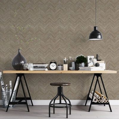 Noordwand Papel de pared Topchic Herringbone marrón