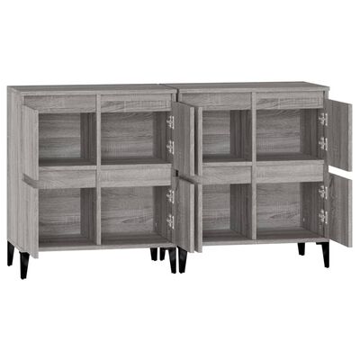 vidaXL Aparadores 2 uds madera contrachapada gris Sonoma 60x35x70 cm