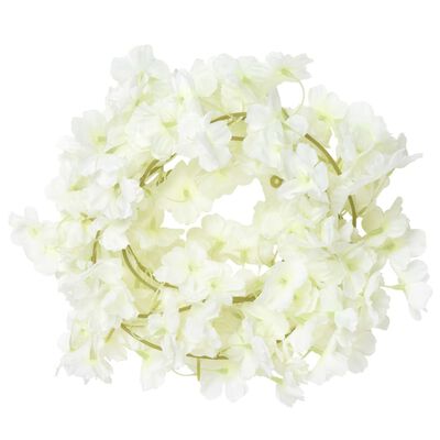 vidaXL Guirnaldas de flores de Navidad 6 uds blanco 180 cm