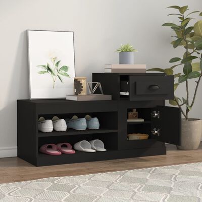 vidaXL Mueble zapatero madera contrachapada negro 100x42x60 cm