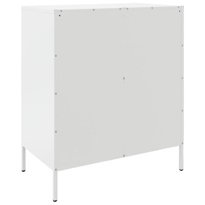 vidaXL Aparador de acero blanco 68x39x79 cm