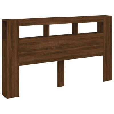 vidaXL Cabecero LED madera ingeniería marrón roble 180x18,5x103,5 cm