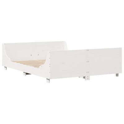 vidaXL Estructura de cama sin colchón madera de pino blanca 120x200 cm