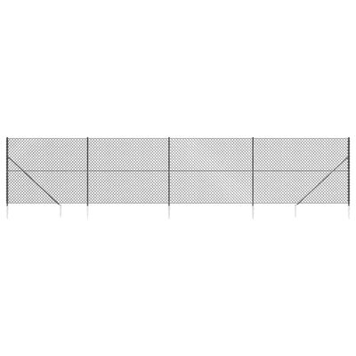 vidaXL Cerca de alambre con pinchos de anclaje gris antracita 1,8x10 m