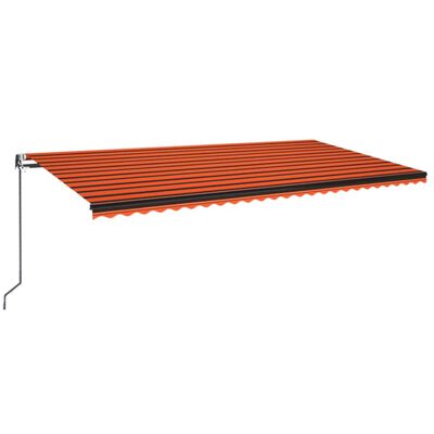 vidaXL Toldo automático retráctil naranja y marrón 600x350 cm