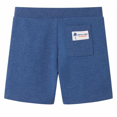 Pantalones cortos infantiles con cordón azul oscuro mélange 140