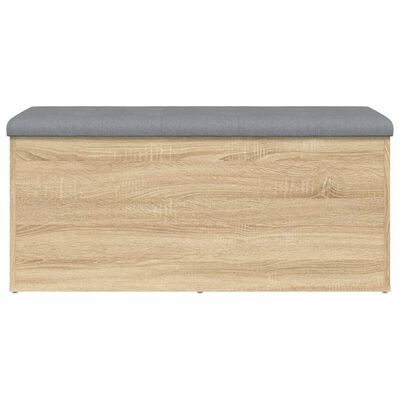 vidaXL Banco con almacenaje madera ingeniería roble Sonoma 102x42x45cm