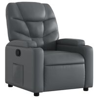 vidaXL Sillón reclinable de cuero sintético gris