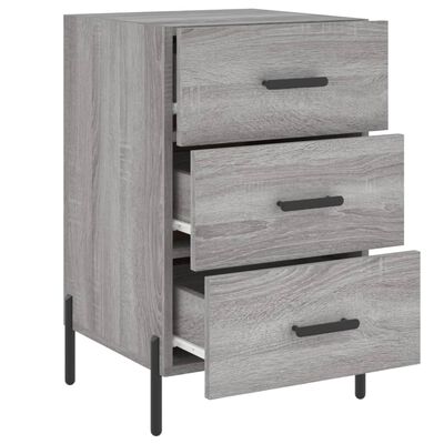 vidaXL Mesita de noche madera de ingeniería gris Sonoma 40x40x66 cm