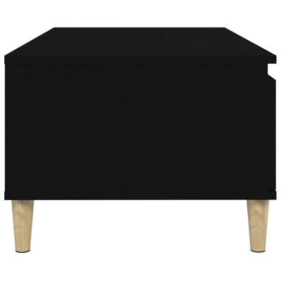 vidaXL Mesa de centro madera contrachapada negro 90x50x36,5 cm