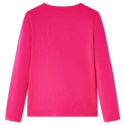 Camiseta infantil de manga larga rosa brillante 116