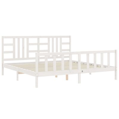 vidaXL Estructura de cama con cabecero madera maciza blanco 200x200 cm