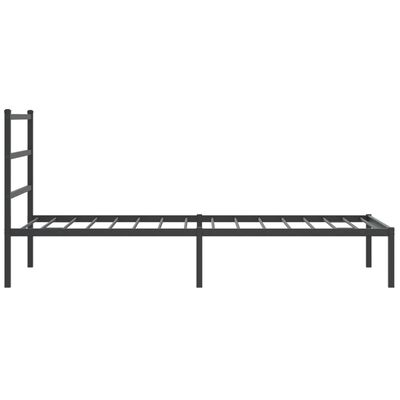 vidaXL Estructura cama sin colchón con cabecero metal negro 100x190 cm