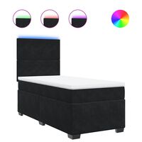 vidaXL Cama box spring con colchón cuero sintético negro 90x190 cm