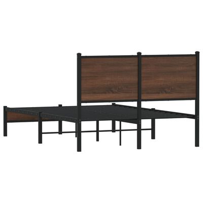 vidaXL Estructura de cama sin colchón metal marrón roble 120x190 cm