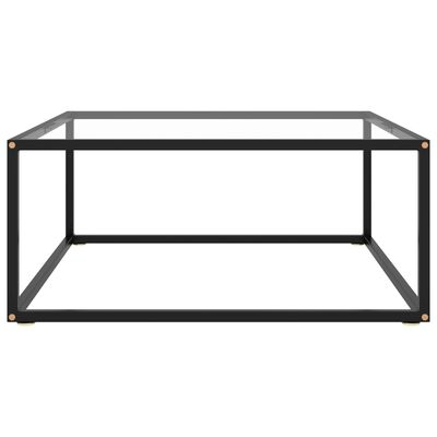 vidaXL Mesa de centro negra con vidrio templado 80x80x35 cm