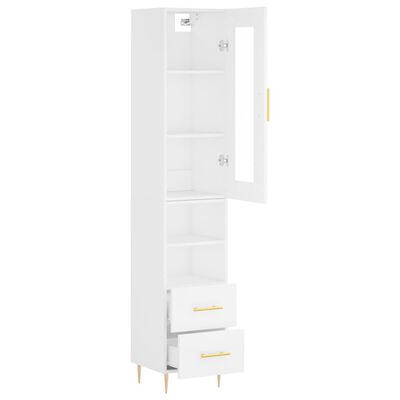 vidaXL Aparador alto madera contrachapada blanco 34,5x34x180 cm