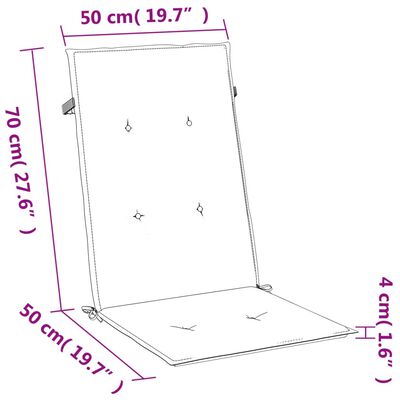 vidaXL Cojines silla respaldo alto 4 uds tela gris antracita melange