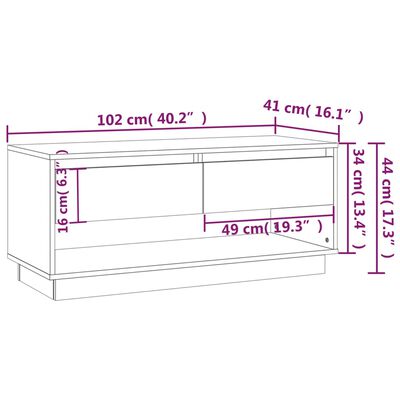 vidaXL Mueble para TV madera contrachapada negro 102x41x44 cm