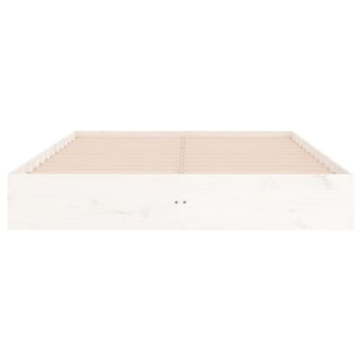 vidaXL Estructura de cama de madera maciza blanca 140x200 cm