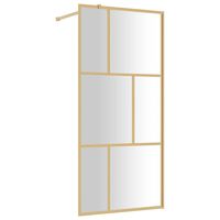 vidaXL Mampara puerta de ducha vidrio transparente ESG dorado 90x195cm