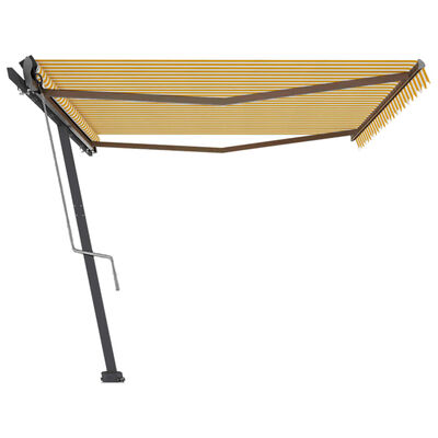 vidaXL Toldo de pie automático amarillo y blanco 500x300 cm