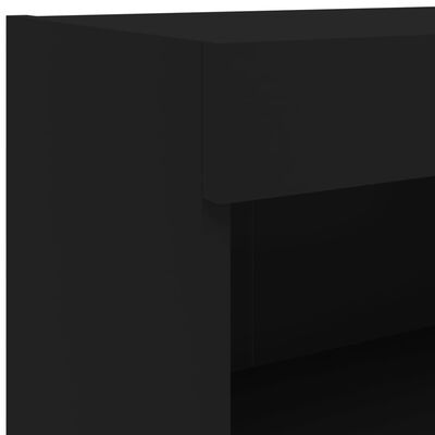 vidaXL Muebles de TV de pared con luces LED 2 uds negro 60x30x40 cm