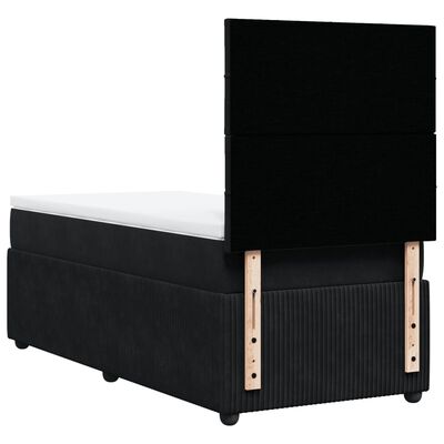 vidaXL Cama box spring con colchón cuero sintético negro 90x190 cm