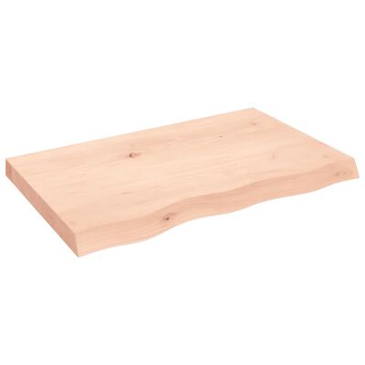 vidaXL Encimera de baño madera maciza sin tratar 80x50x(2-6) cm