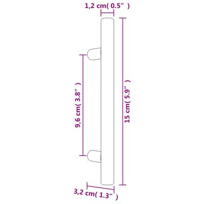 vidaXL Tiradores para armarios 10 uds acero inoxidable dorado 96 mm