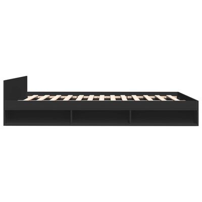 vidaXL Cama con cajones madera de ingeniería negro 135x190 cm