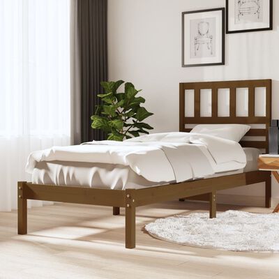 vidaXL Estructura cama sin colchón madera pino marrón miel 100x200 cm