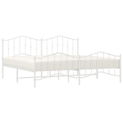 vidaXL Estructura cama sin colchón con estribo metal blanco 193x203 cm