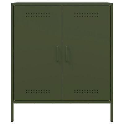 vidaXL Aparador de acero verde oliva 68x39x79 cm