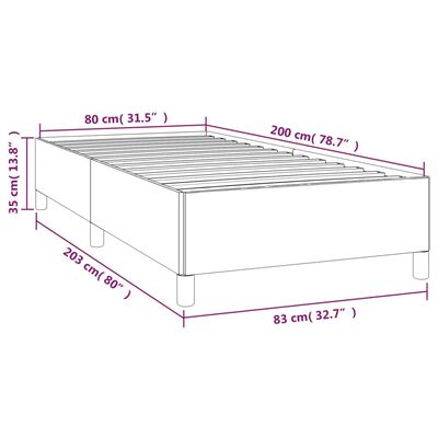 vidaXL Estructura de cama sin colchón cuero sintético blanco 80x200 cm