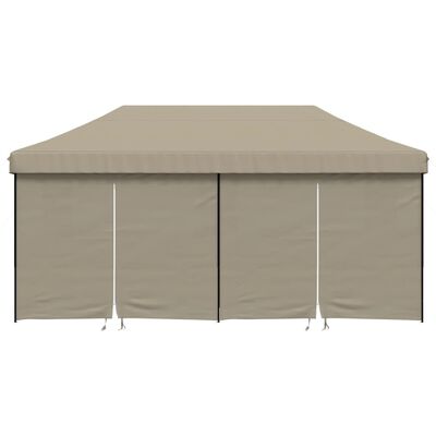 vidaXL Tienda de fiesta plegable Pop-Up con 4 paredes laterales taupe