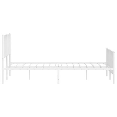 vidaXL Estructura cama sin colchón con estribo metal blanco 183x213 cm