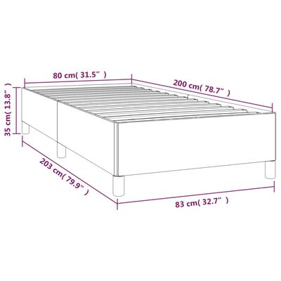 vidaXL Estructura de cama sin colchón terciopelo rosa 80x200 cm