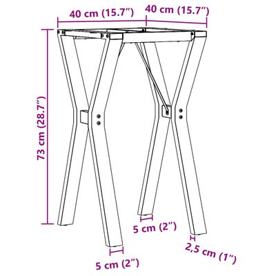 vidaXL Patas de mesa de comedor estructura Y hierro fundido 40x40x73cm