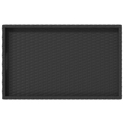 vidaXL Mesa con bandeja plegable ratán sintético negro 65x40x75 cm