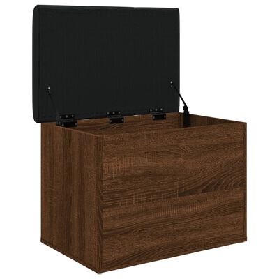 vidaXL Banco con almacenaje madera ingeniería roble marrón 62x42x45 cm