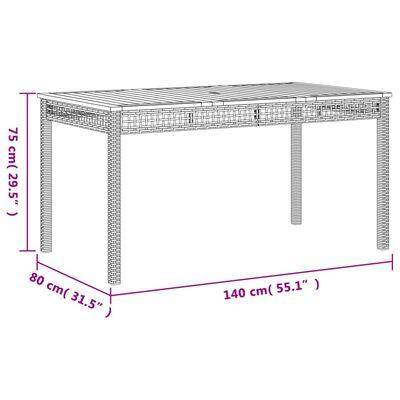 vidaXL Set comedor de jardín 3 pzas con cojines ratán sintético negro