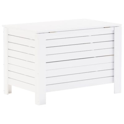 vidaXL Caja de almacenaje y tapa RANA madera maciza blanca 100x49x54cm