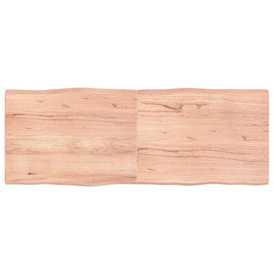 vidaXL Tablero mesa madera tratada borde natural marrón 160x60x(2-6)cm