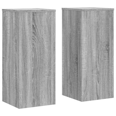 vidaXL Soportes de plantas 2 uds madera gris Sonoma 30x30x70 cm