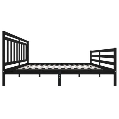 vidaXL Estructura de cama de madera maciza negra 200x200 cm