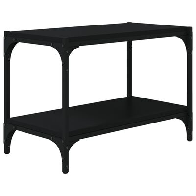 vidaXL Mueble para TV madera contrachapada y acero negro 60x33x41 cm